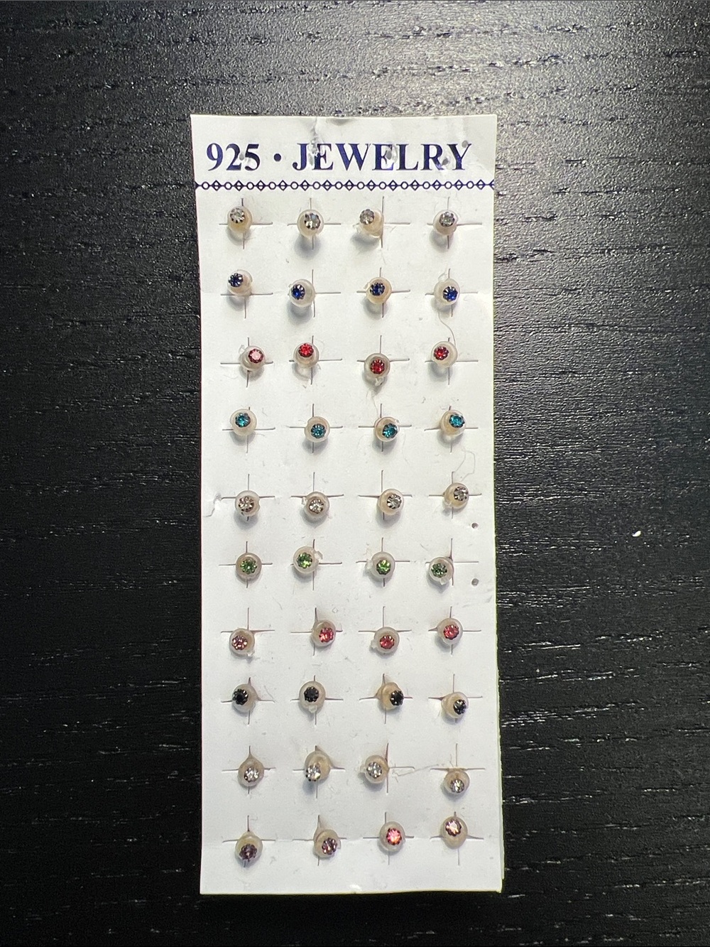 Sterling 925 Silver Multi-Color  earrings Stud Set